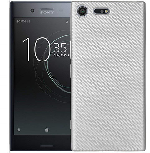 Silikon Hülle Handyhülle Gummi Schutzhülle Tasche Köper S01 für Sony Xperia XZ1 Compact Silber