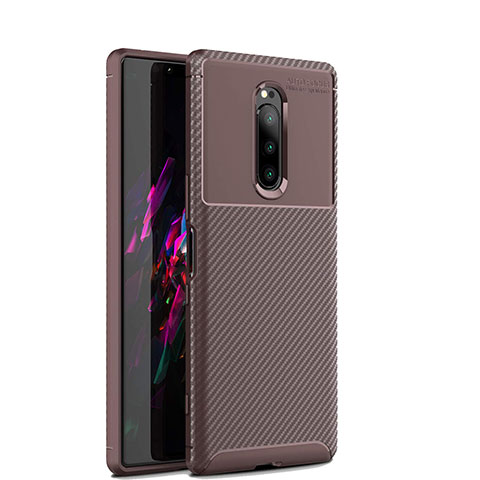 Silikon Hülle Handyhülle Gummi Schutzhülle Tasche Köper S01 für Sony Xperia XZ4 Braun