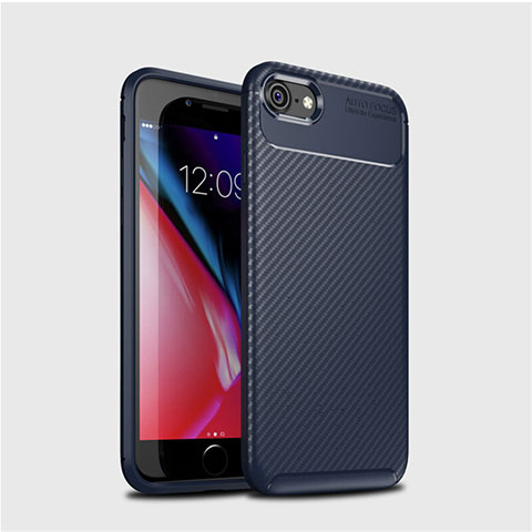 Silikon Hülle Handyhülle Gummi Schutzhülle Tasche Köper S02 für Apple iPhone 8 Blau