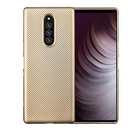 Silikon Hülle Handyhülle Gummi Schutzhülle Tasche Köper T01 für Sony Xperia 1 Gold