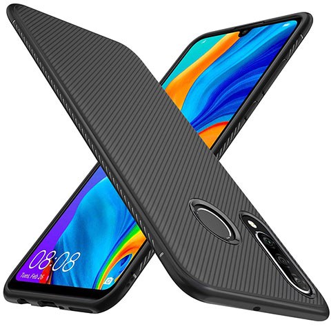 Silikon Hülle Handyhülle Gummi Schutzhülle Tasche Köper Y01 für Huawei P30 Lite New Edition Schwarz