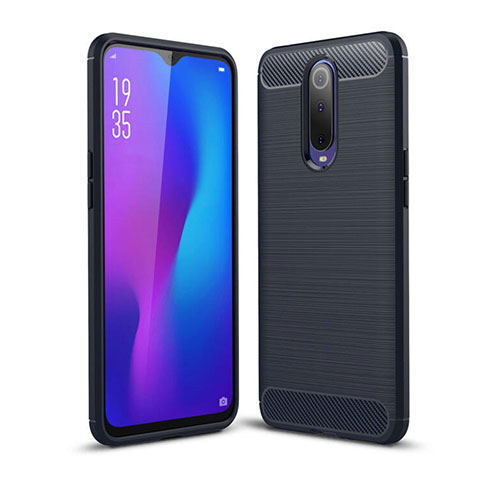 Silikon Hülle Handyhülle Gummi Schutzhülle Tasche Line C01 für Oppo RX17 Pro Blau