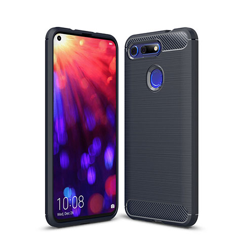 Silikon Hülle Handyhülle Gummi Schutzhülle Tasche Line C02 für Huawei Honor V20 Blau