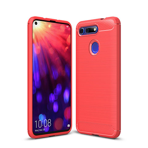 Silikon Hülle Handyhülle Gummi Schutzhülle Tasche Line C02 für Huawei Honor V20 Rot