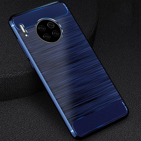 Silikon Hülle Handyhülle Gummi Schutzhülle Tasche Line C02 für Huawei Mate 30 5G Blau
