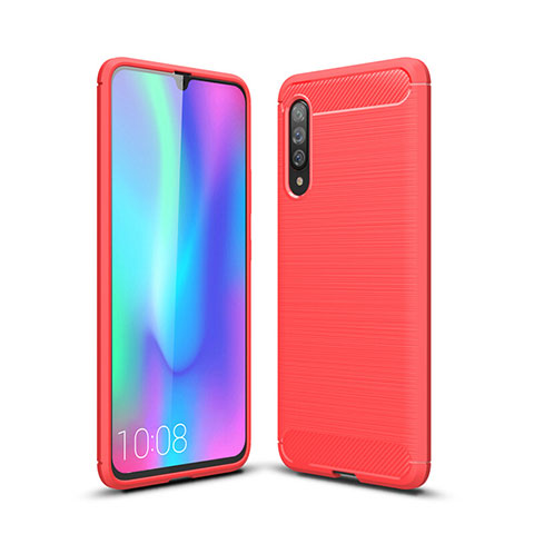 Silikon Hülle Handyhülle Gummi Schutzhülle Tasche Line C04 für Samsung Galaxy A70 Rot