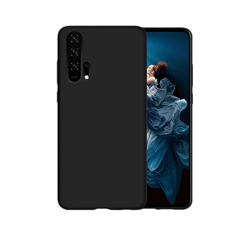 Silikon Hülle Handyhülle Gummi Schutzhülle Tasche Line C07 für Huawei Honor 20 Pro Schwarz