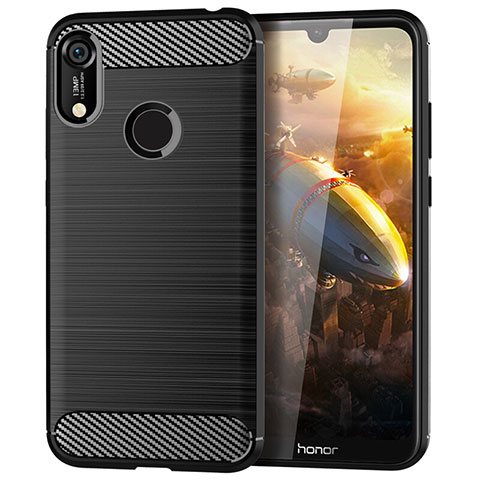 Silikon Hülle Handyhülle Gummi Schutzhülle Tasche Line für Huawei Honor 8A Schwarz