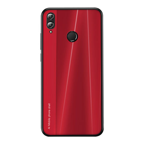 Silikon Hülle Handyhülle Gummi Schutzhülle Tasche Line für Huawei Honor V10 Lite Rot