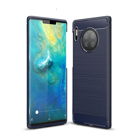 Silikon Hülle Handyhülle Gummi Schutzhülle Tasche Line für Huawei Mate 30 Pro 5G Blau