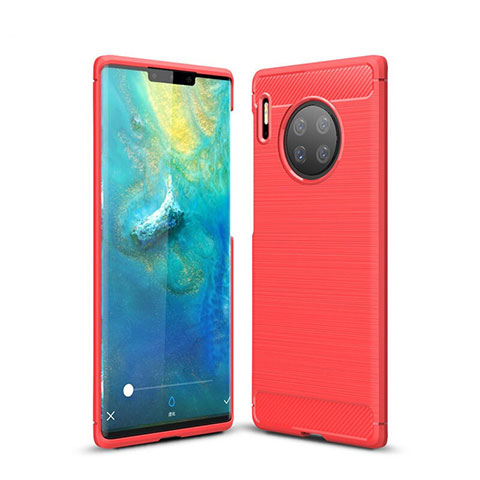 Silikon Hülle Handyhülle Gummi Schutzhülle Tasche Line für Huawei Mate 30 Rot