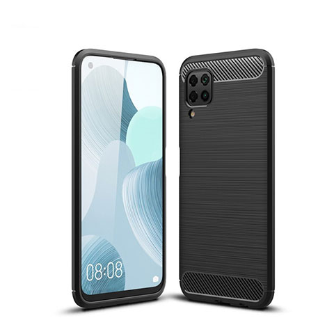 Silikon Hülle Handyhülle Gummi Schutzhülle Tasche Line für Huawei Nova 6 SE Schwarz