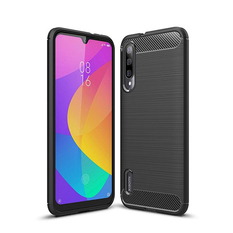 Silikon Hülle Handyhülle Gummi Schutzhülle Tasche Line für Xiaomi CC9e Schwarz