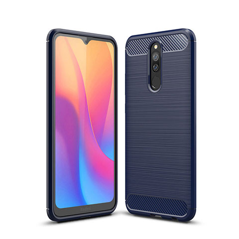 Silikon Hülle Handyhülle Gummi Schutzhülle Tasche Line für Xiaomi Redmi 8 Blau