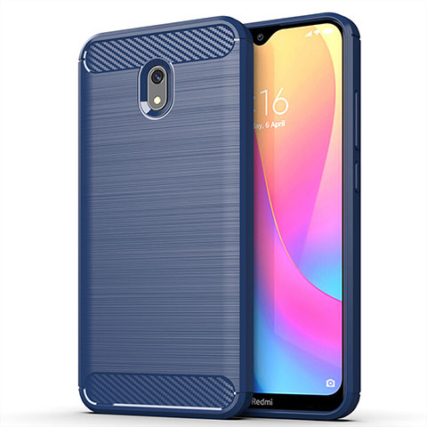 Silikon Hülle Handyhülle Gummi Schutzhülle Tasche Line für Xiaomi Redmi 8A Blau