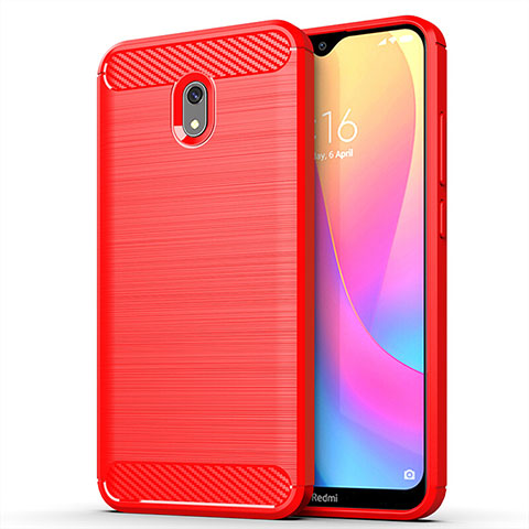 Silikon Hülle Handyhülle Gummi Schutzhülle Tasche Line für Xiaomi Redmi 8A Rot