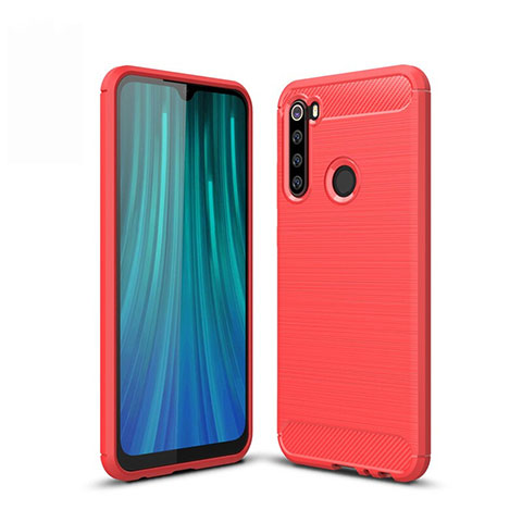 Silikon Hülle Handyhülle Gummi Schutzhülle Tasche Line für Xiaomi Redmi Note 8T Rot