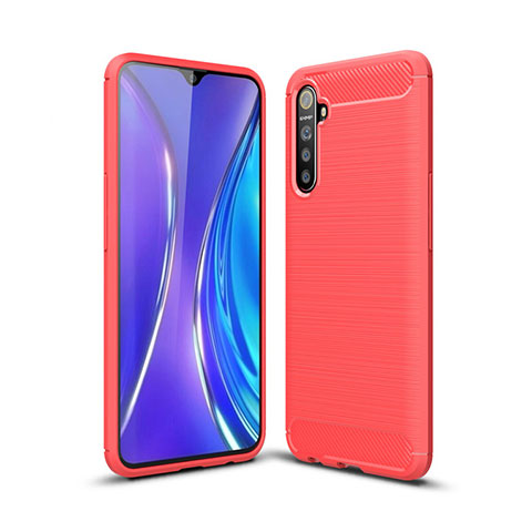 Silikon Hülle Handyhülle Gummi Schutzhülle Tasche Line S01 für Oppo K5 Rot