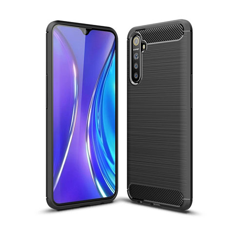 Silikon Hülle Handyhülle Gummi Schutzhülle Tasche Line S01 für Oppo K5 Schwarz