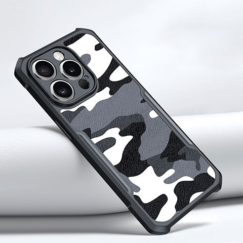 Silikon Hülle Handyhülle Gummi Schutzhülle XD1 für Apple iPhone 15 Pro Max Schwarz