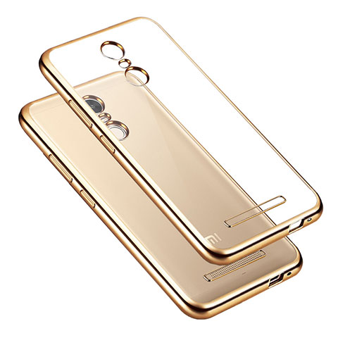 Silikon Hülle Handyhülle Rahmen Schutzhülle Durchsichtig Transparent für Xiaomi Redmi Note 3 Pro Gold