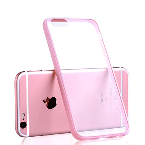Silikon Hülle Handyhülle Rahmen Schutzhülle Durchsichtig Transparent Matt für Apple iPhone 6S Plus Rosa