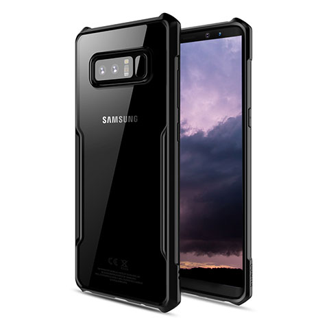 Silikon Hülle Handyhülle Rahmen Schutzhülle Durchsichtig Transparent Matt für Samsung Galaxy Note 8 Duos N950F Schwarz