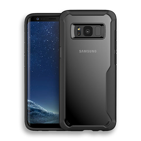 Silikon Hülle Handyhülle Rahmen Schutzhülle Durchsichtig Transparent Matt für Samsung Galaxy S8 Schwarz