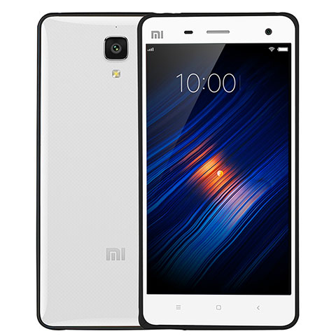 Silikon Hülle Handyhülle Rahmen Schutzhülle Durchsichtig Transparent Matt für Xiaomi Mi 4 Schwarz