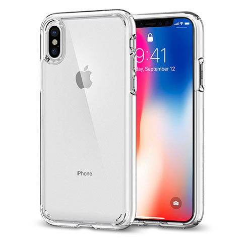 Silikon Hülle Handyhülle Rahmen Schutzhülle Durchsichtig Transparent Spiegel 360 Grad für Apple iPhone Xs Klar