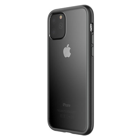 Silikon Hülle Handyhülle Rahmen Schutzhülle Durchsichtig Transparent Spiegel für Apple iPhone 11 Pro Schwarz