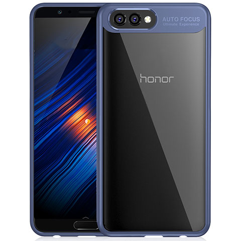 Silikon Hülle Handyhülle Rahmen Schutzhülle Durchsichtig Transparent Spiegel für Huawei Honor View 10 Blau