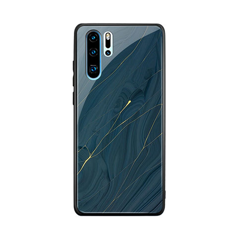 Silikon Hülle Handyhülle Rahmen Schutzhülle Spiegel Modisch Muster K01 für Huawei P30 Pro Blau