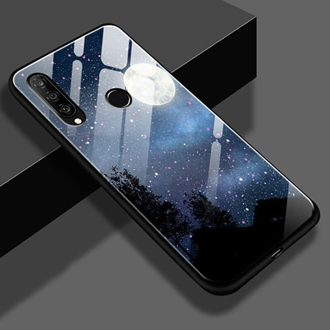 Silikon Hülle Handyhülle Rahmen Schutzhülle Spiegel Sternenhimmel für Huawei P30 Lite New Edition Schwarz