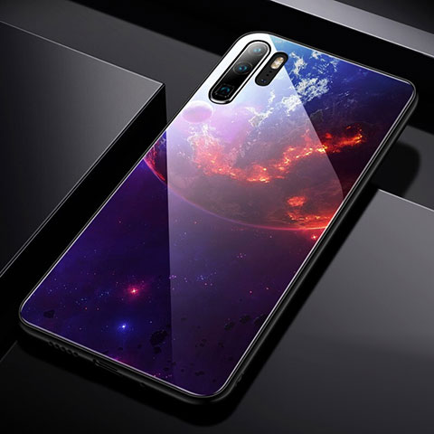 Silikon Hülle Handyhülle Rahmen Schutzhülle Spiegel Sternenhimmel für Huawei P30 Pro New Edition Violett