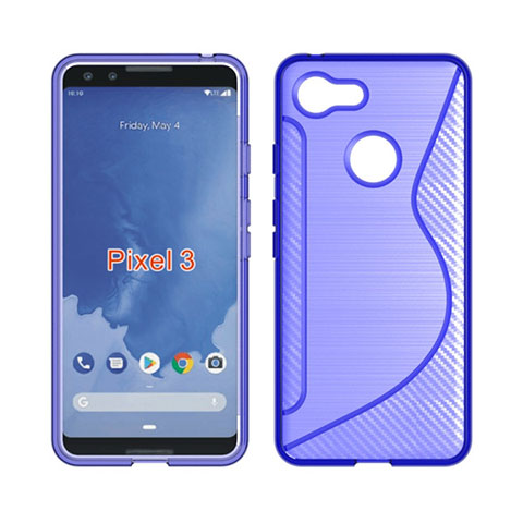 Silikon Hülle Handyhülle S-Line Schutzhülle Durchsichtig Transparent für Google Pixel 3 Violett