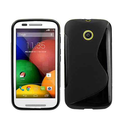 Silikon Hülle Handyhülle S-Line Schutzhülle für Motorola Moto E XT1021 Schwarz