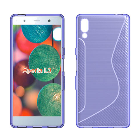 Silikon Hülle Handyhülle S-Line Schutzhülle Tasche Durchsichtig Transparent für Sony Xperia L3 Violett