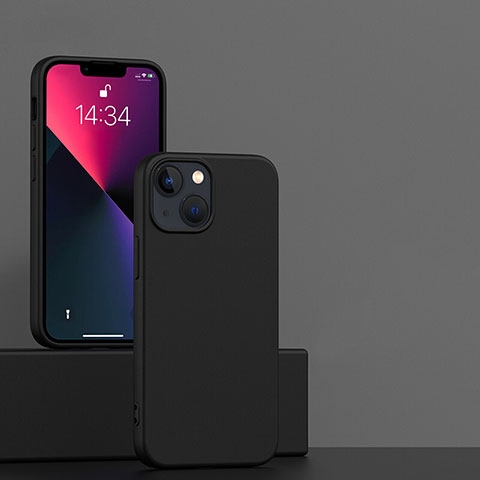 Silikon Hülle Handyhülle Ultra Dünn Flexible Schutzhülle 360 Grad Ganzkörper Tasche für Apple iPhone 13 Mini Schwarz