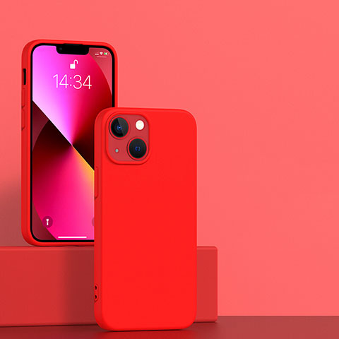 Silikon Hülle Handyhülle Ultra Dünn Flexible Schutzhülle 360 Grad Ganzkörper Tasche für Apple iPhone 13 Rot