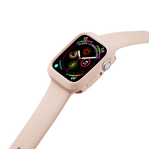 Silikon Hülle Handyhülle Ultra Dünn Flexible Schutzhülle 360 Grad Ganzkörper Tasche für Apple iWatch 5 40mm Orange