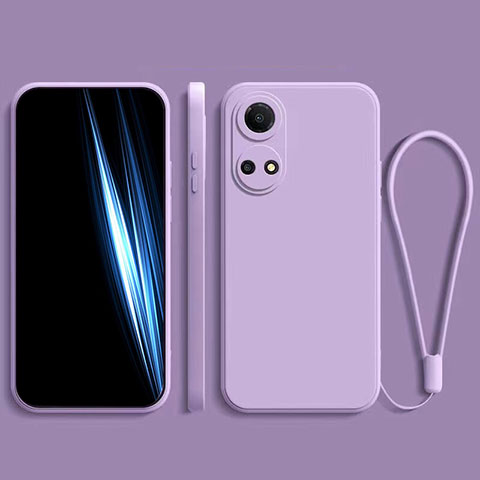 Silikon Hülle Handyhülle Ultra Dünn Flexible Schutzhülle 360 Grad Ganzkörper Tasche für Huawei Honor X7 Violett