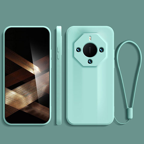 Silikon Hülle Handyhülle Ultra Dünn Flexible Schutzhülle 360 Grad Ganzkörper Tasche für Huawei Mate 60 RS Ultimate Cyan