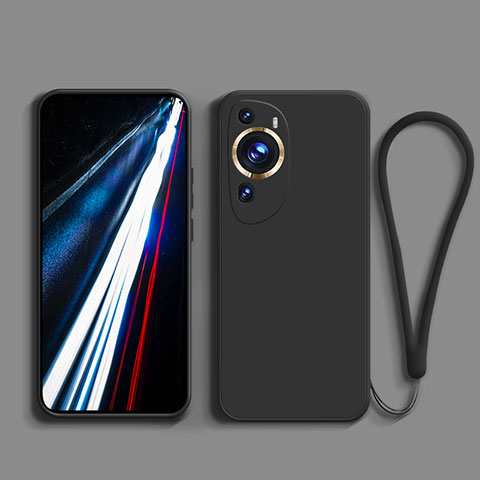 Silikon Hülle Handyhülle Ultra Dünn Flexible Schutzhülle 360 Grad Ganzkörper Tasche für Huawei P60 Art Schwarz