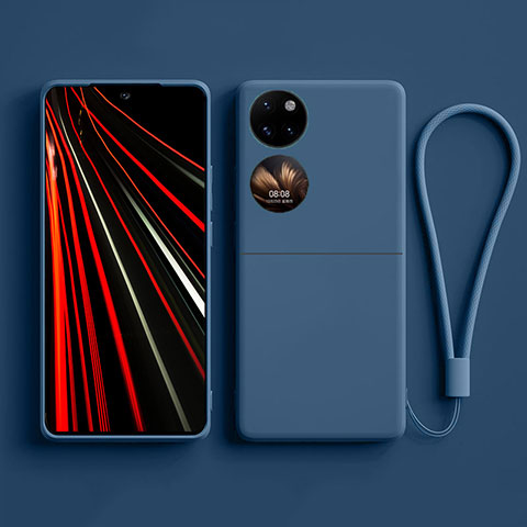 Silikon Hülle Handyhülle Ultra Dünn Flexible Schutzhülle 360 Grad Ganzkörper Tasche für Huawei P60 Pocket Blau