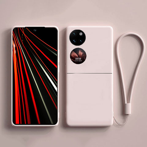 Silikon Hülle Handyhülle Ultra Dünn Flexible Schutzhülle 360 Grad Ganzkörper Tasche für Huawei P60 Pocket Rosa