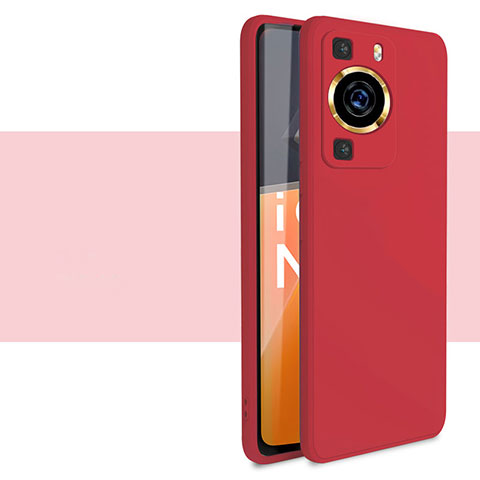 Silikon Hülle Handyhülle Ultra Dünn Flexible Schutzhülle 360 Grad Ganzkörper Tasche für Huawei P60 Pro Rot