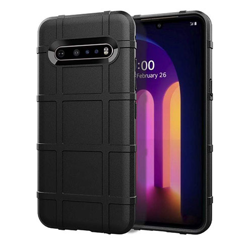 Silikon Hülle Handyhülle Ultra Dünn Flexible Schutzhülle 360 Grad Ganzkörper Tasche für LG V60 ThinQ 5G Schwarz