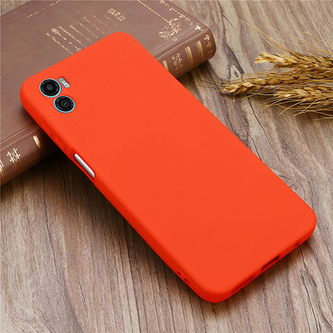 Silikon Hülle Handyhülle Ultra Dünn Flexible Schutzhülle 360 Grad Ganzkörper Tasche für Motorola Moto E22S Rot