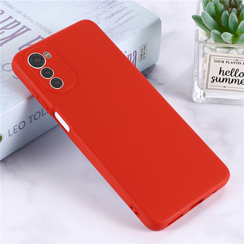 Silikon Hülle Handyhülle Ultra Dünn Flexible Schutzhülle 360 Grad Ganzkörper Tasche für Motorola Moto E32 Rot